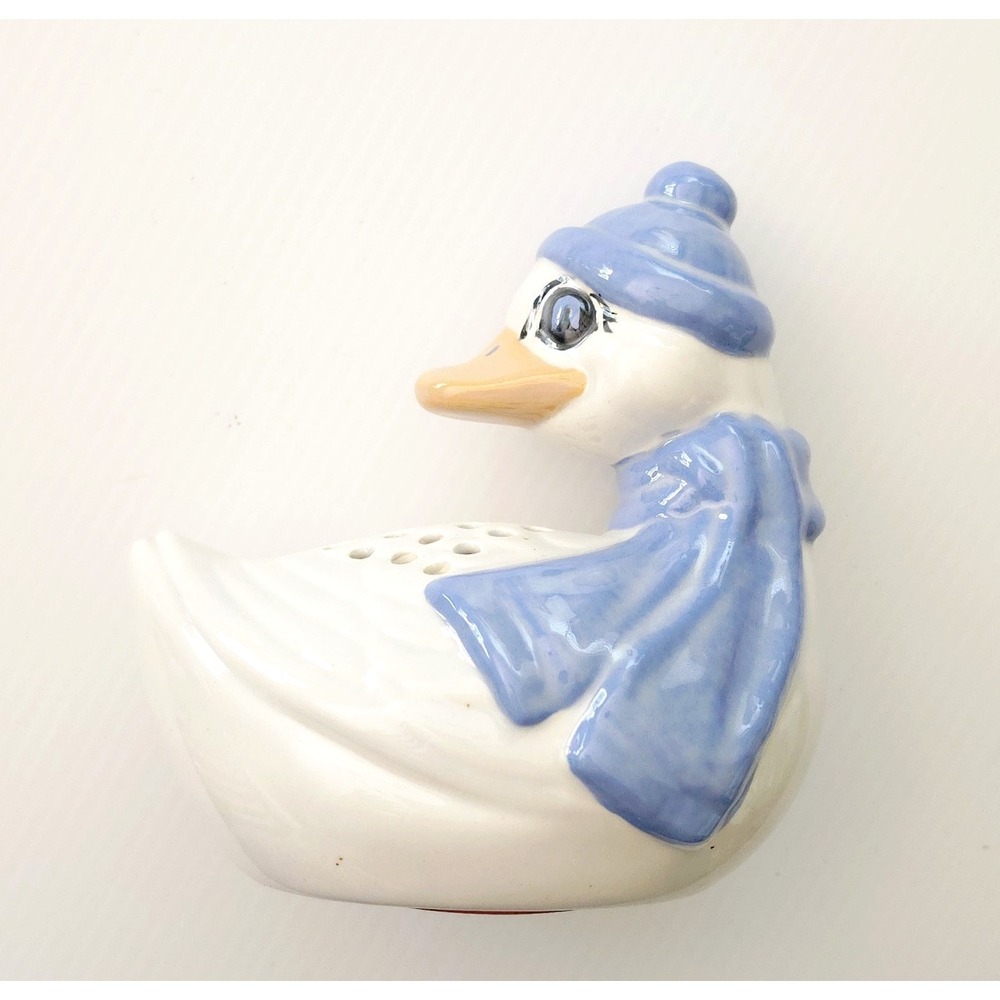 VTG Pottery Pomander Goose Duck 5" Potpourri Holder Baking Soda 1970's Figurine